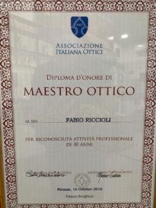 Premio Maestro otticoFabio Riccioli Pianeta Occhio Roma