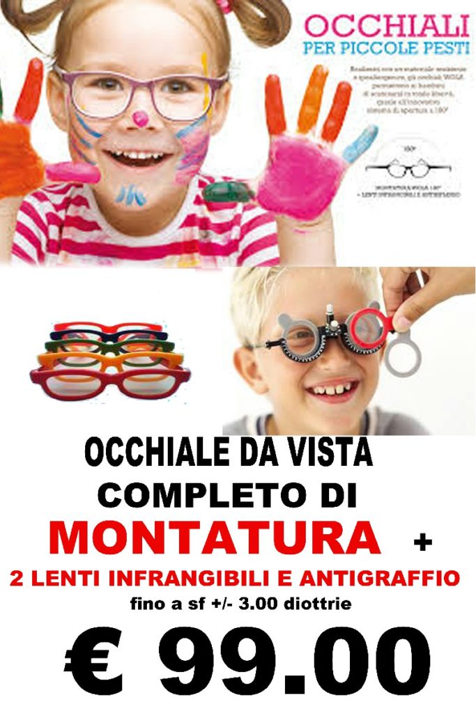 Promozione montatura bambini Occhiali da vista offerta Pianeta Occhio Ottica Roma